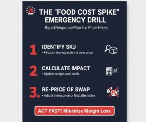 An action plan for restaurant owners to respond to sudden supplier price hikes in real-time.