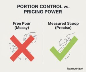 RevenueHaek image showing the impact of kitchen portion control on the effectiveness of supplier price negotiations.