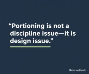 RevenueHawk image with inspirational management quote stating that portion control is a system design challenge.